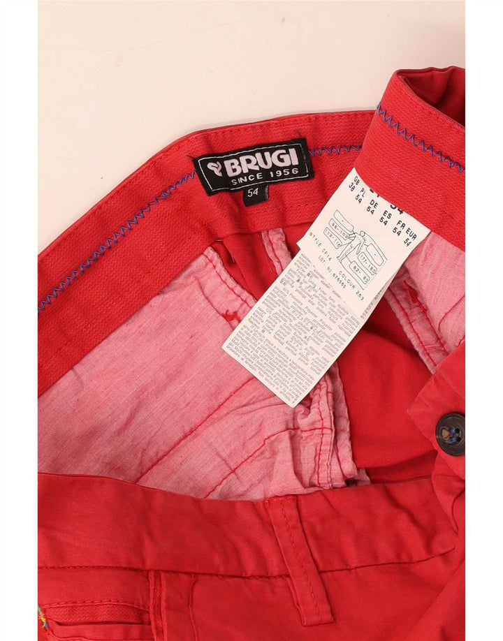 Męskie spodenki chino o regularnym kroju Brugi W38 XL, czerwona bawełna