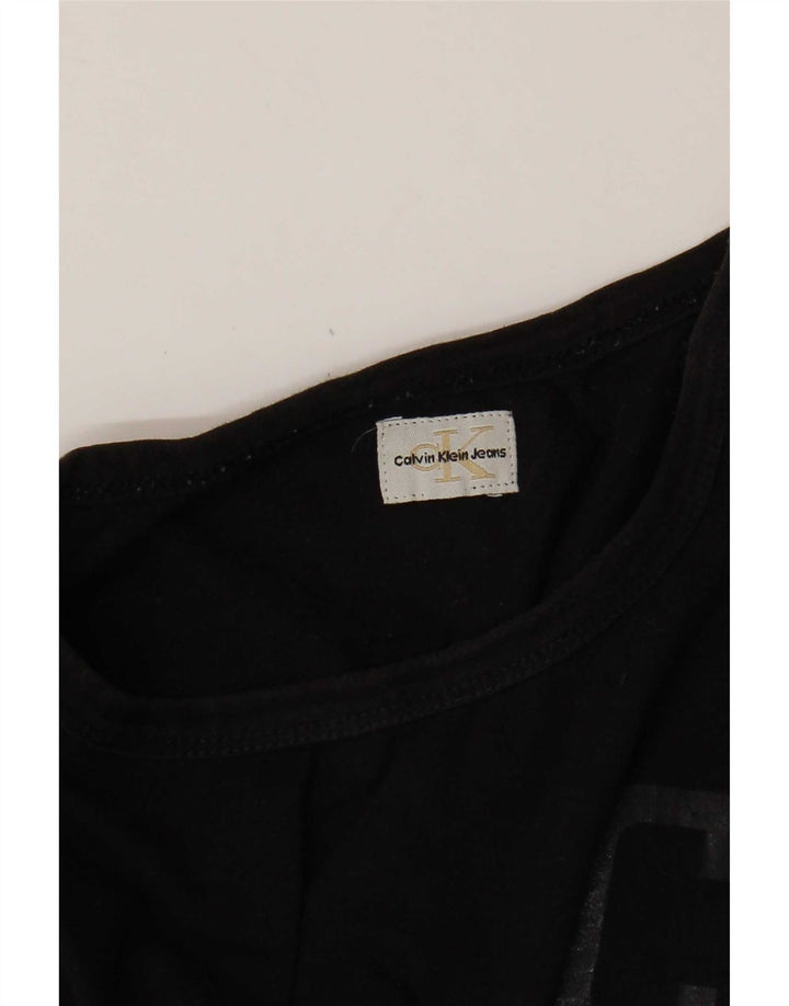 Męski top z długim rękawem Calvin Klein Jeans z grafiką, mały, czarny