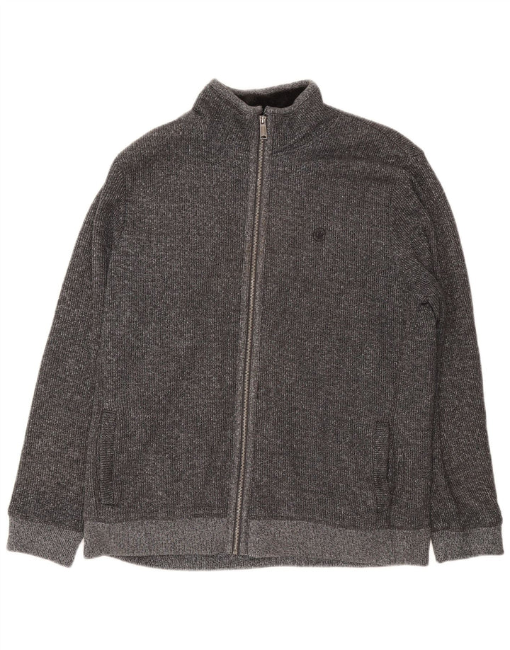 FAT FACE Mens Tracksuit Top Jacket Large Grey Cotton