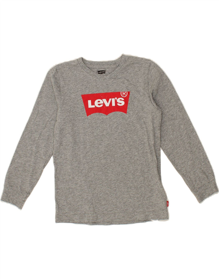 LEVI'S Boys Graphic Top Long Sleeve 7-8 Years Grey Cotton Vintage Levi's and Second-Hand Levi's from Messina Hembry 