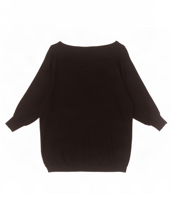 Damski sweter Guess z graficznym rękawem 3/4 i dekoltem w łódkę UK 10, mały, czarny