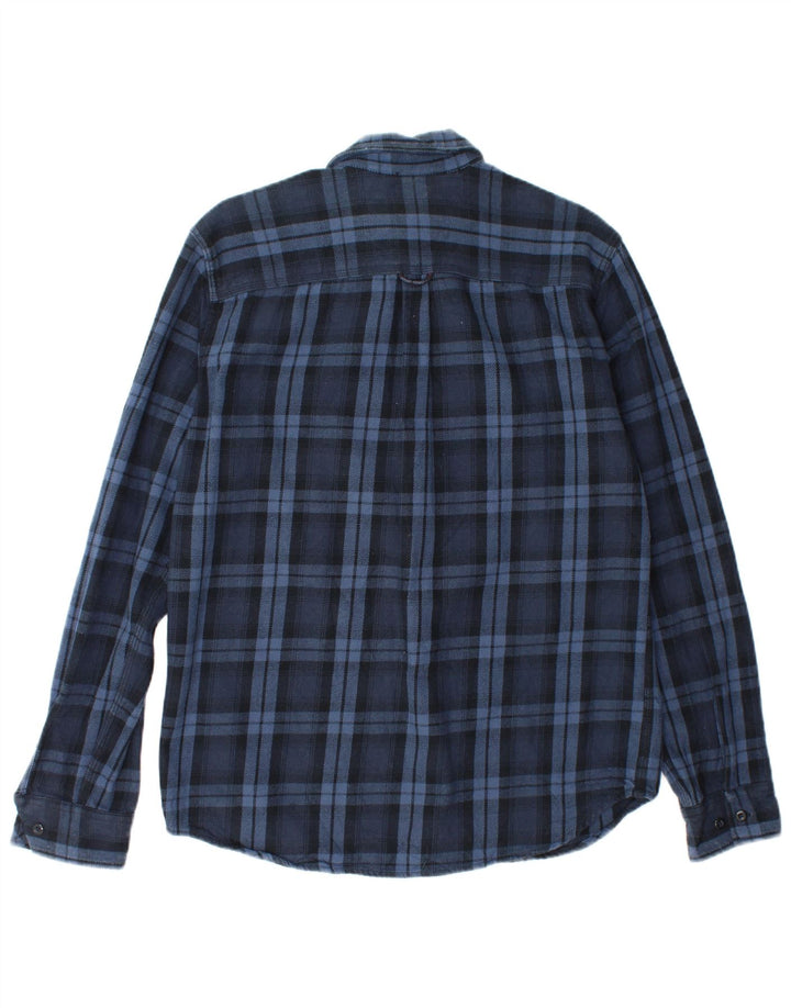 Męska koszula flanelowa Jack & Jones w dużą niebieską kratę, bawełniana