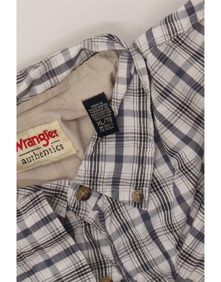 Koszula męska z krótkim rękawem Wrangler XL, bawełniana, w białą kratkę