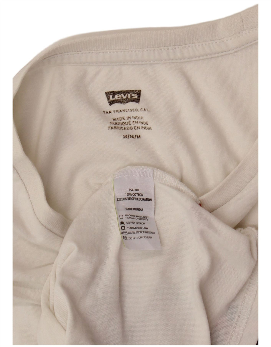 Męska koszulka z grafiką LEVI'S, średnia, biała bawełna