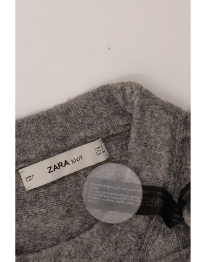 Damski sweter oversize z golfem Zara UK 10 Small Grey Flecked