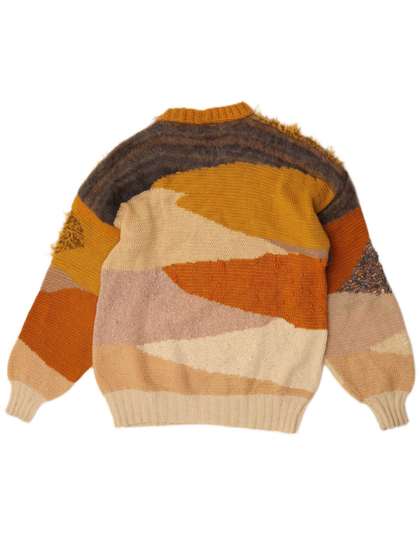 Sweter damski w stylu vintage z okrągłym dekoltem UK 16, duży, wielokolorowy