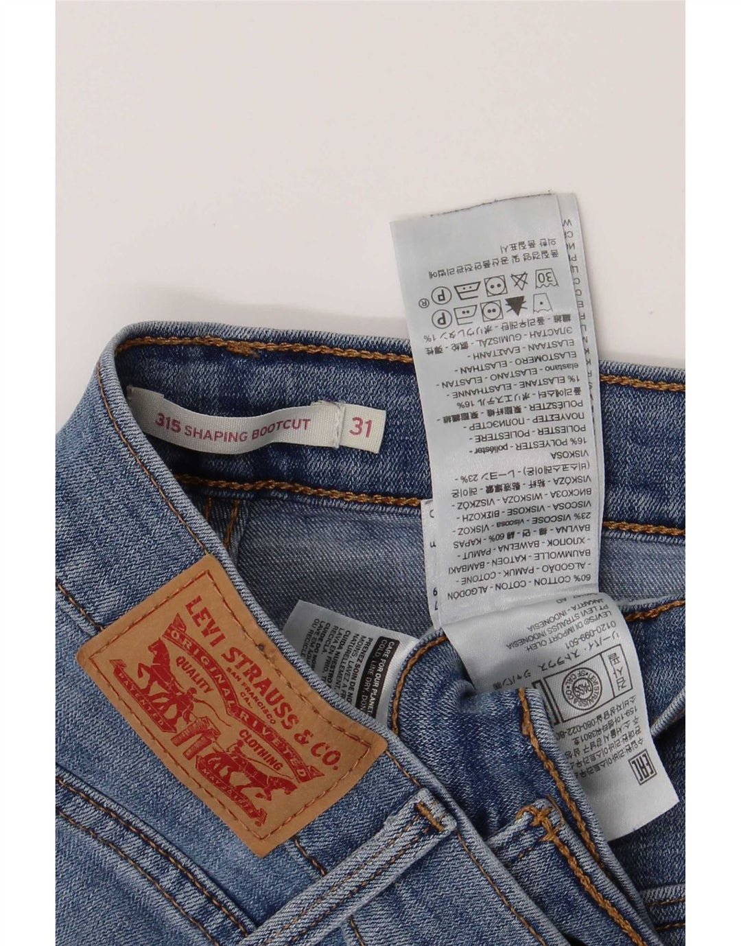 Męskie jeansy Levi's 315 Bootcut W31 L30 Niebieska bawełna