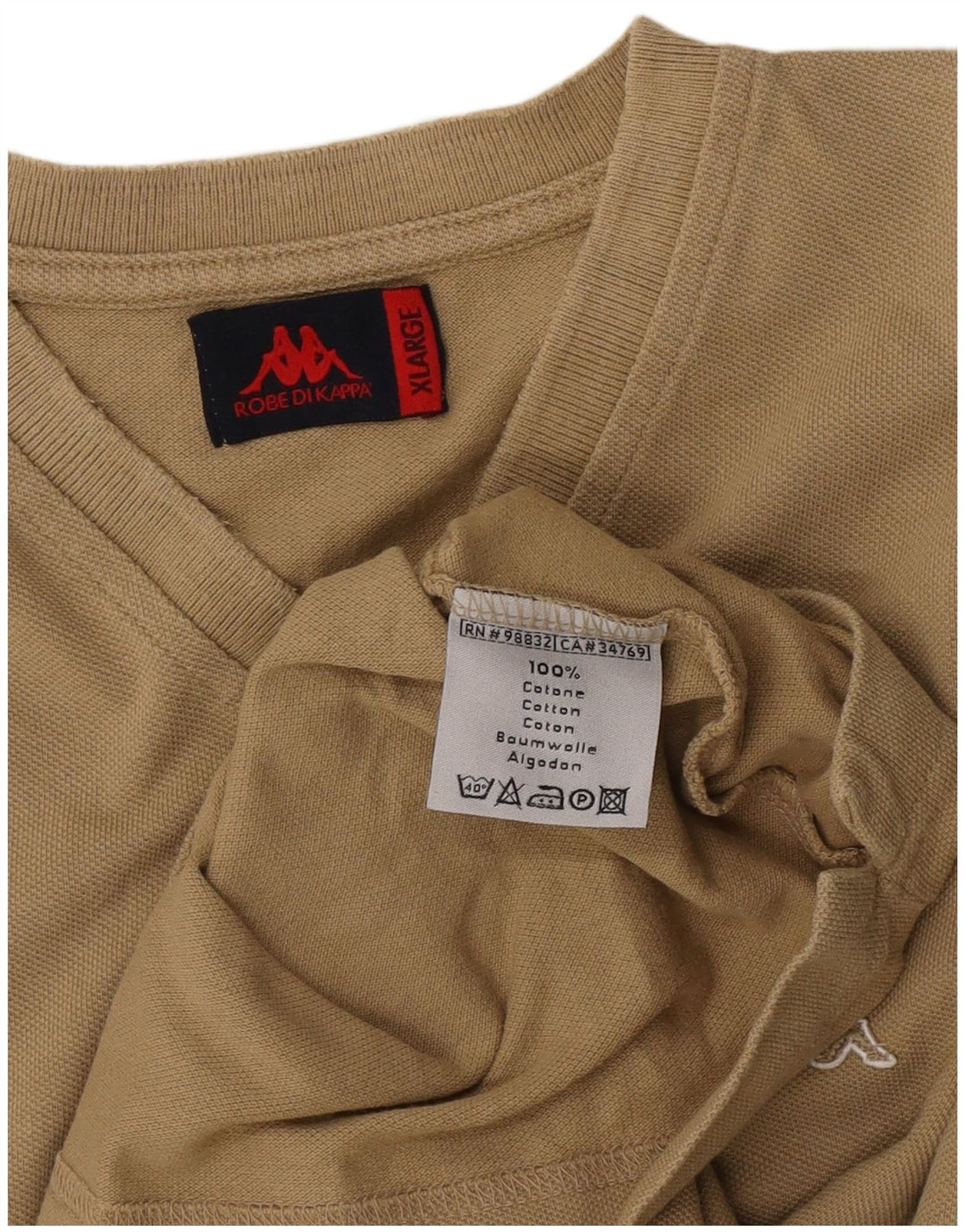 Męska koszulka Kappa Top XL, beżowa, bawełniana