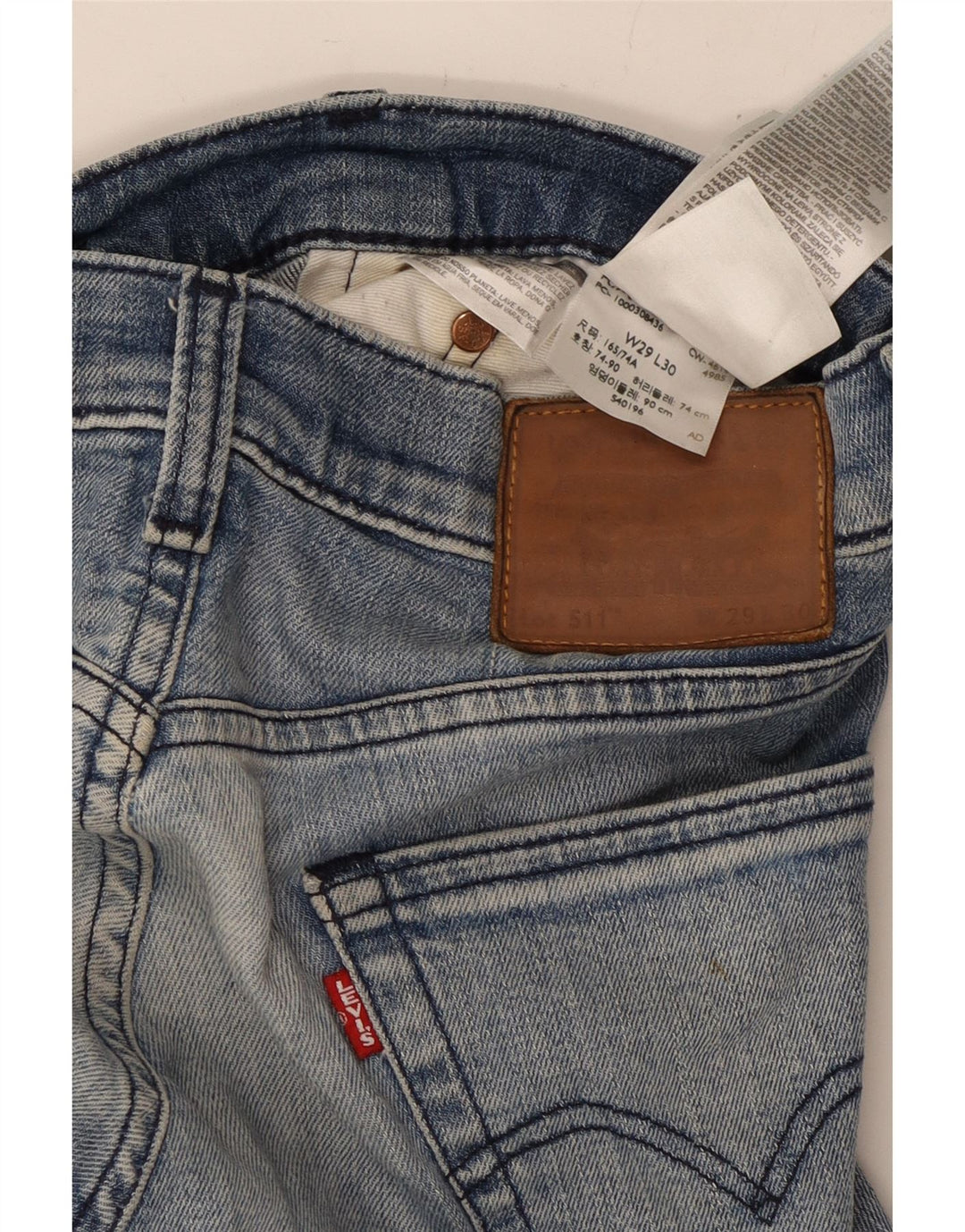 Damskie jeansy LEVI'S 511 Slim W29 L30 Niebieska bawełna