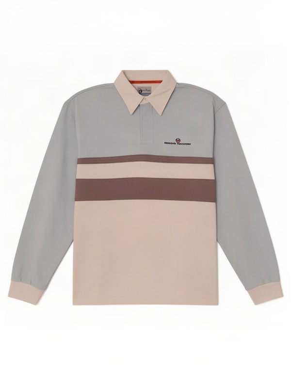 Męska koszulka polo do rugby Sergio Tacchini z długim rękawem IT 52 XL w kolorze niebieskim