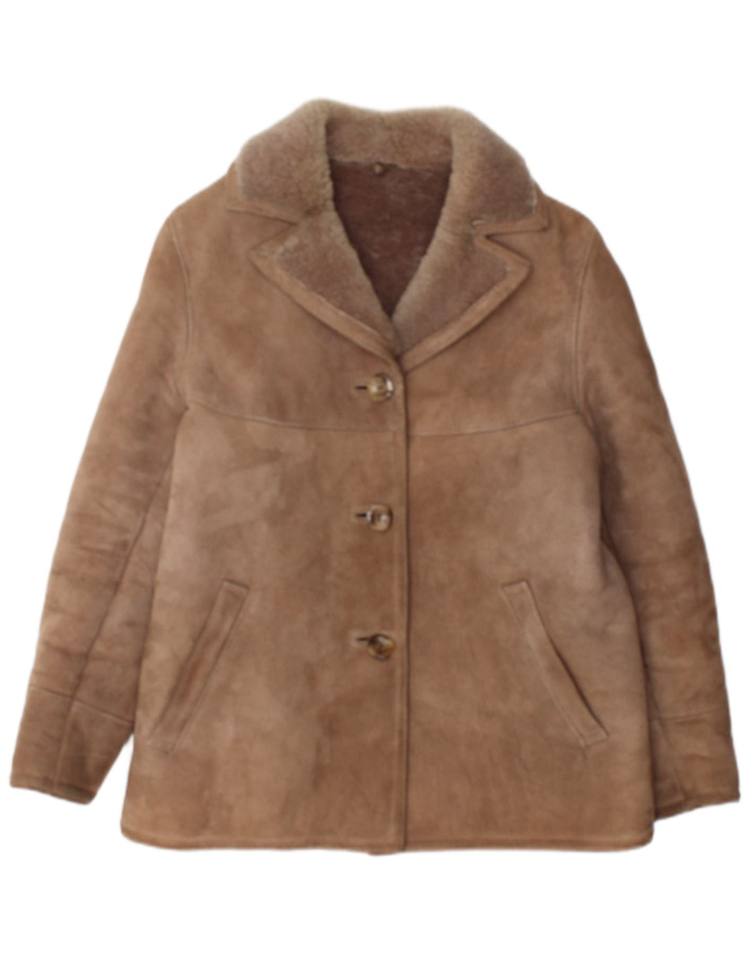 Damska kurtka oversize w stylu vintage IT 36 XS, brązowa skóra jagnięca