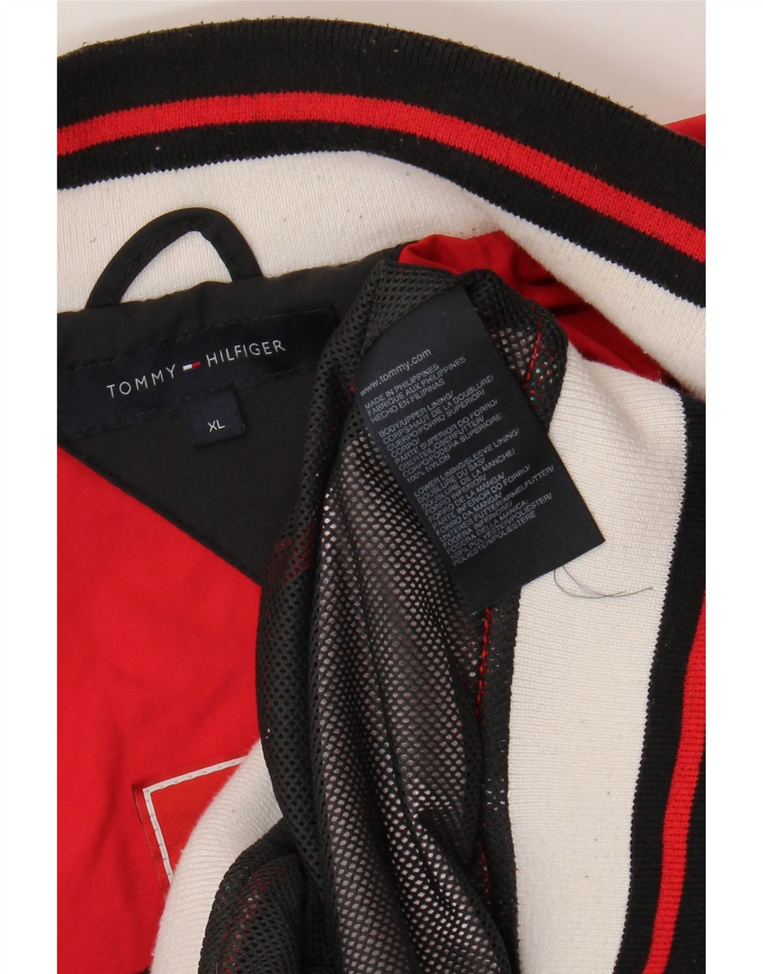 Męska kurtka bomber Tommy Hilfiger UK 42 XL, nylon w kolorze czerwonym