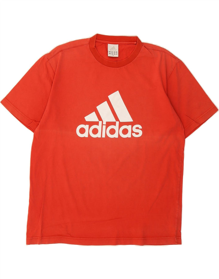 ADIDAS Mens Graphic T-Shirt Top Large Red Vintage Adidas and Second-Hand Adidas from Messina Hembry 