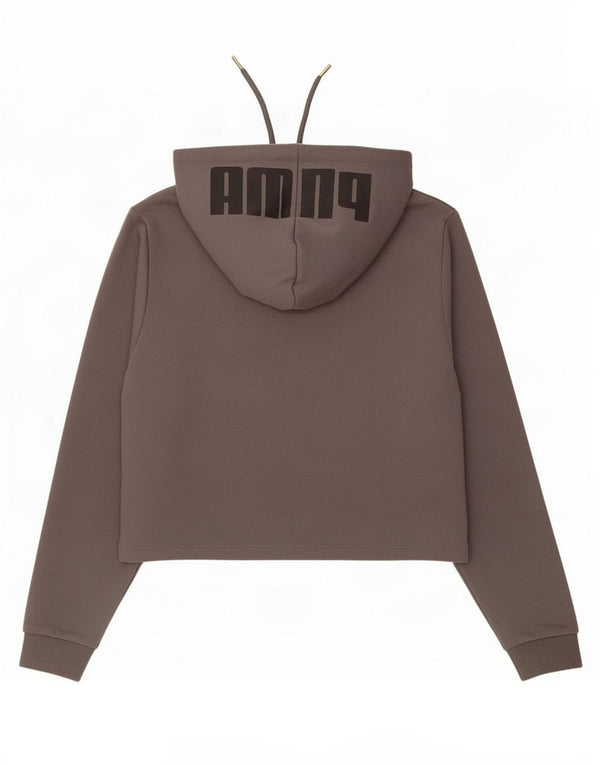 Damska bluza z kapturem Puma Crop Graphic UK 10 Small, szara bawełna