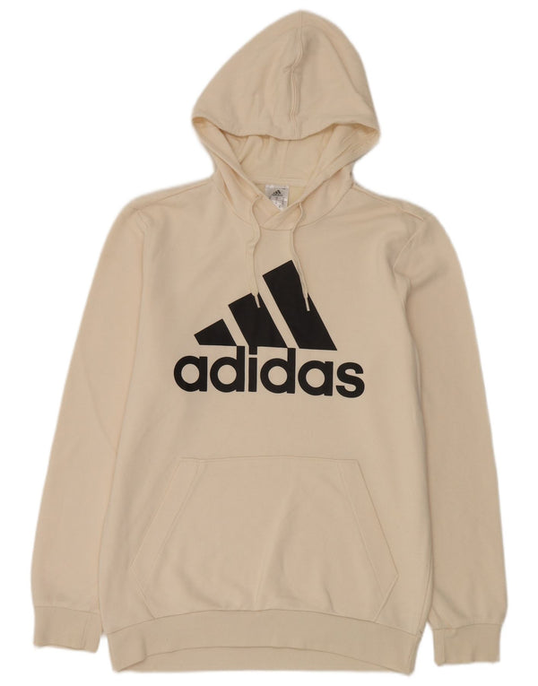 Adidas Mens Graphic Hoodie Jumper Medium Off White Cotton