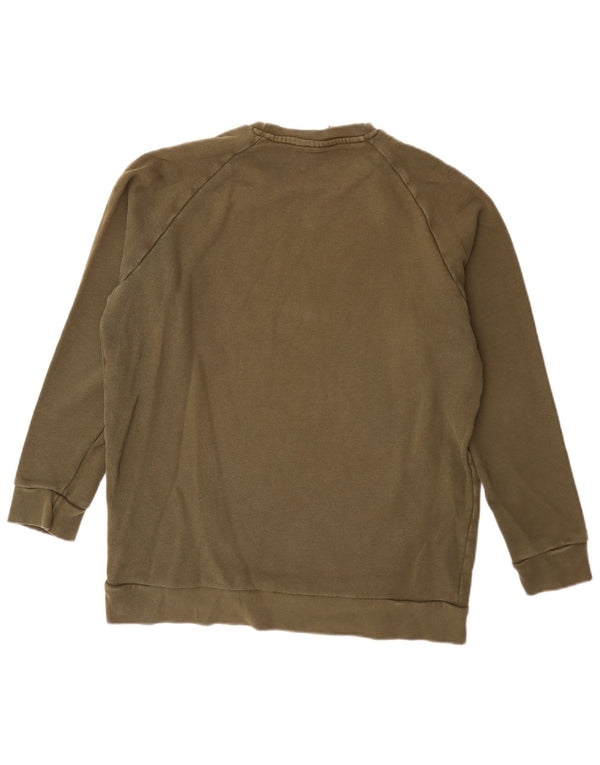 Adidas Mens Sweatshirt Jumper Large Khaki Cotton