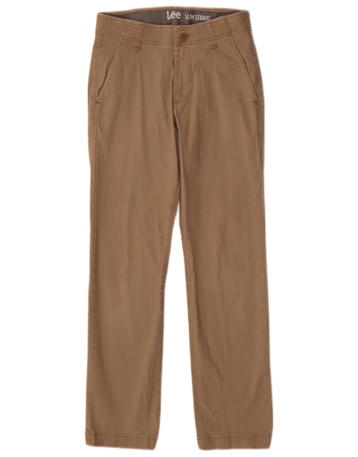 Spodnie damskie LEE Straight Slim Chino W28 L30 Beżowa bawełna