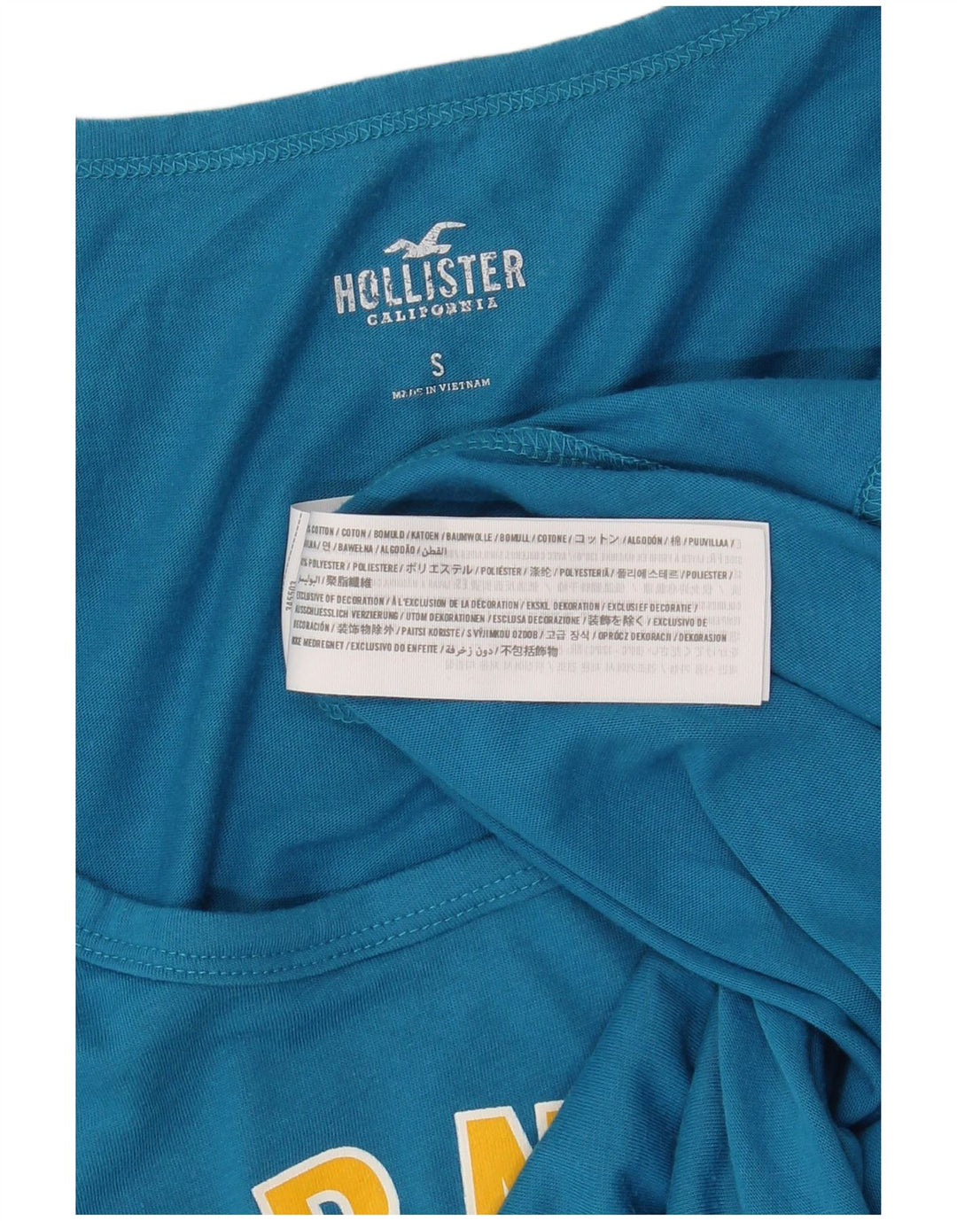 HOLLISTER Męska kamizelka z grafiką, mała, niebieska, bawełniana