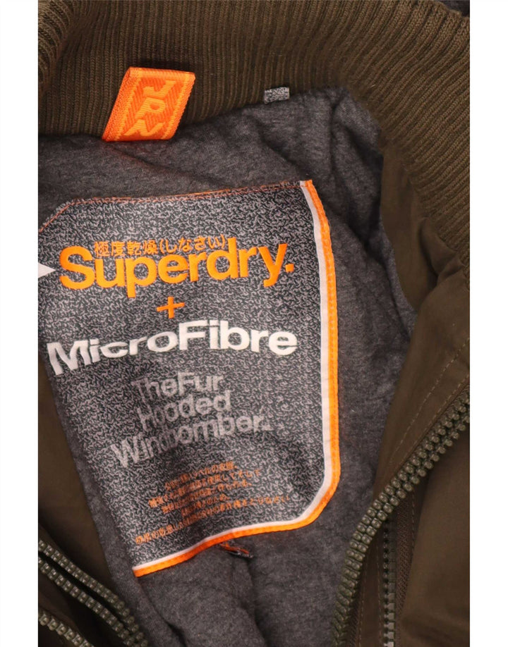 Męska kurtka bomber z kapturem Superdry Windbomber UK 34 XS Khaki, poliester