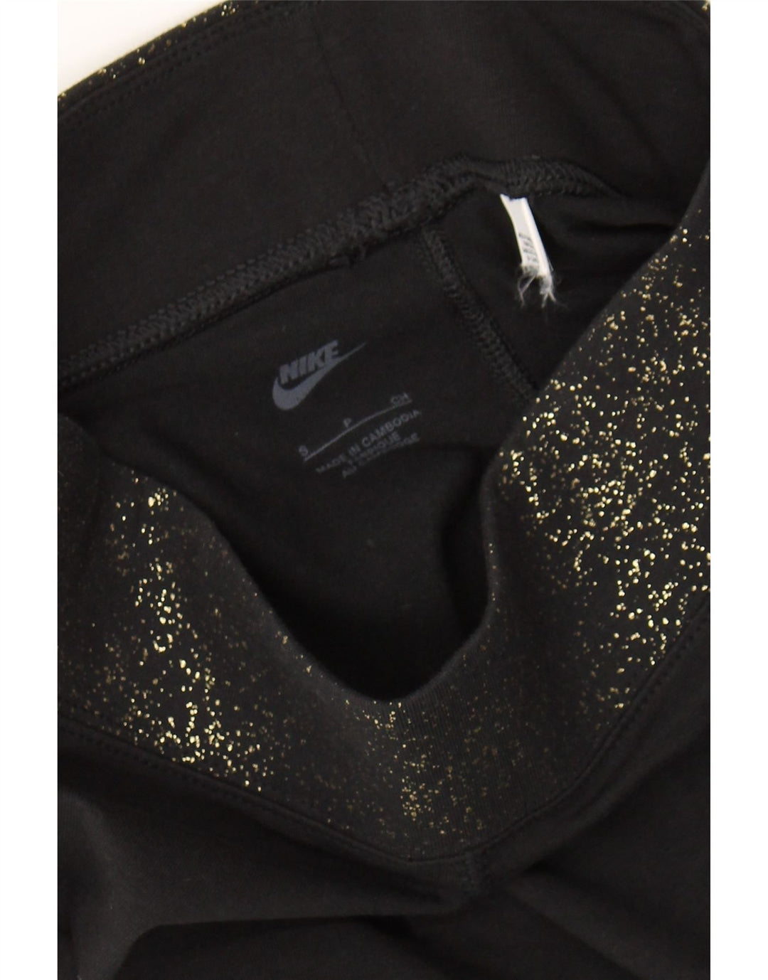 NIKE Womens Graphic Leggings UK 8 Small  Black Vintage Nike and Second-Hand Nike from Messina Hembry 