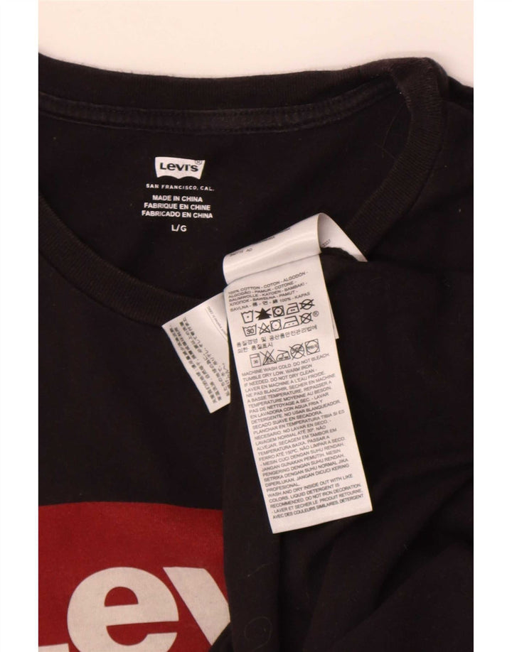 Męski T-shirt z grafiką Levi's, duży, czarny, bawełniany