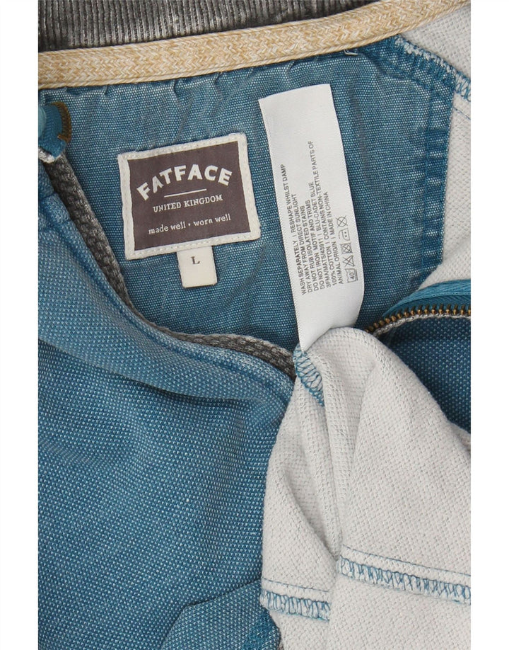 Męska bluza z zamkiem błyskawicznym FAT FACE, duża, niebieska, bawełniana