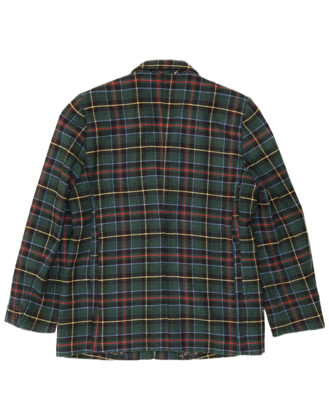 Vintage damska marynarka zapinana na 3 guziki IT 48 XL, poliester w zieloną kratkę