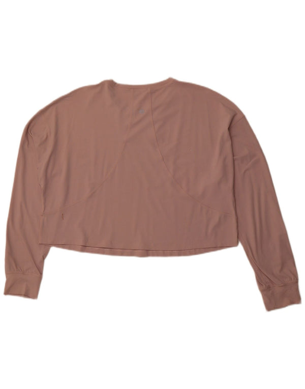 LULULEMON Damski krótki top z długim rękawem i luźnym krojem, UK 14, średni róż