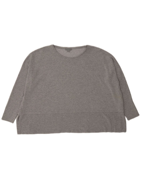 Cos Damski top oversize z długim rękawem UK 14, średnioszara, nakrapiana wiskoza