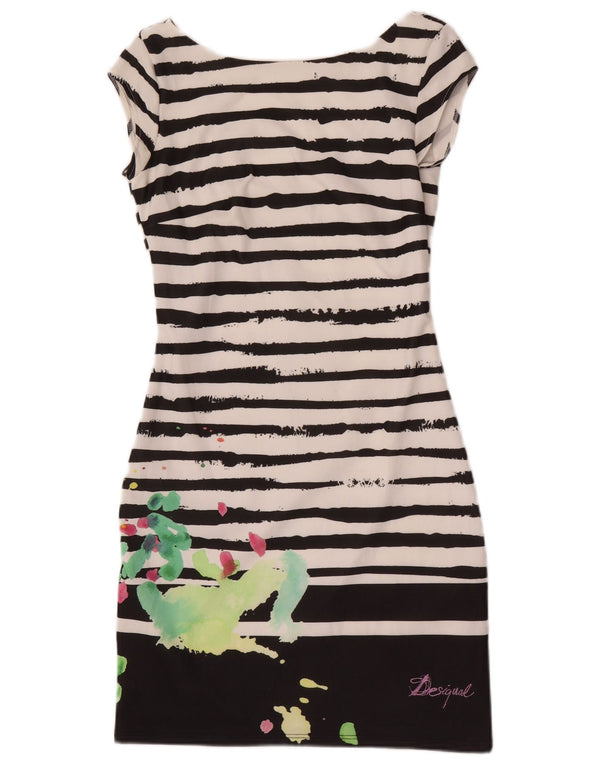 Desigual Womens Sheath Dress UK 8 Small Black Striped