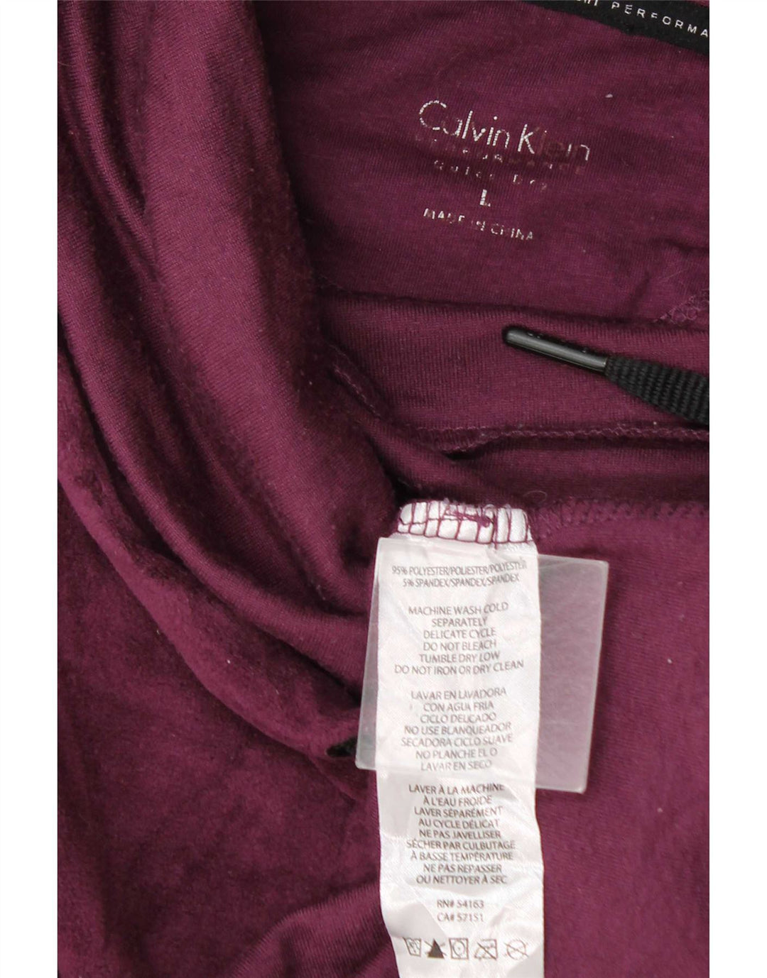 Damski sweter welurowy Calvin Klein UK 16, duży bordowy poliester
