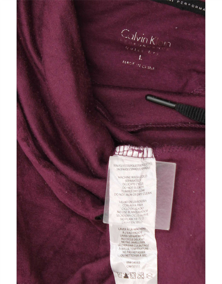 Damski sweter welurowy Calvin Klein UK 16, duży bordowy poliester