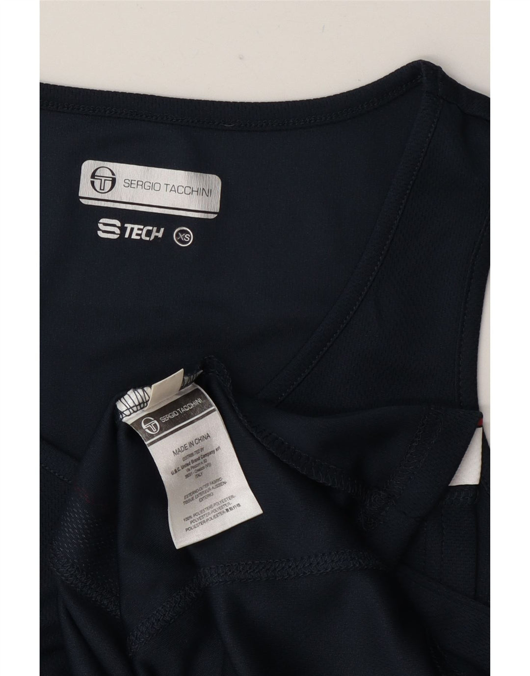 Damska kamizelka Sergio Tacchini Top UK 6 XS Granatowy poliester z blokami kolorów