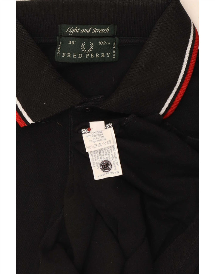 Męska koszulka polo Fred Perry, mała, czarna, bawełniana w paski