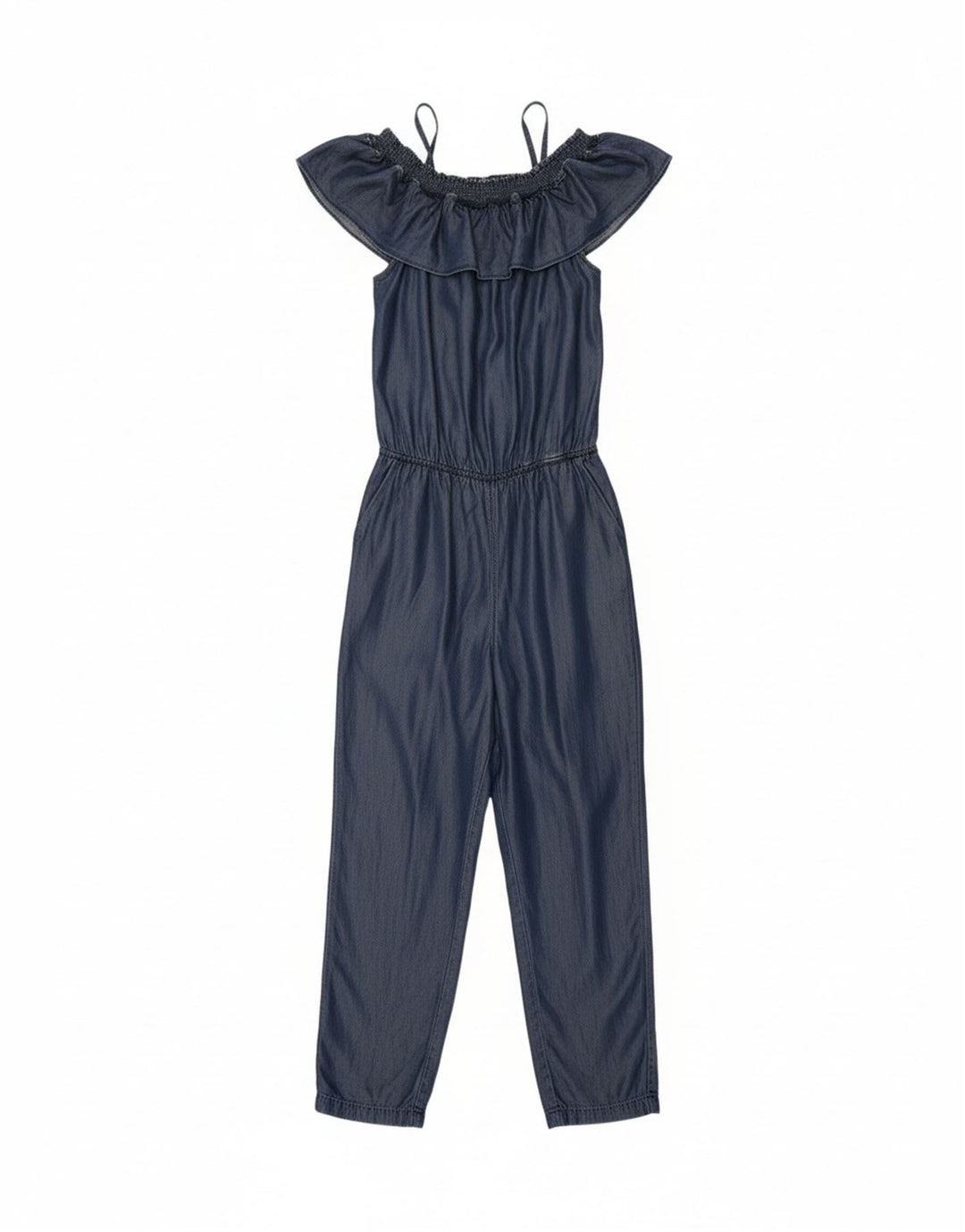 LIU JO Womens Denim Off Shoulder Jumpsuit IT 42 Medium Blue Lyocell