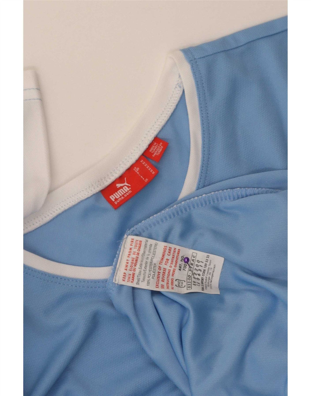 T-shirt męski Puma Top, średni niebieski, poliester z blokami kolorów