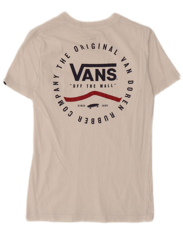 Męski T-shirt Vans o klasycznym kroju z grafiką, top XS, biała bawełna