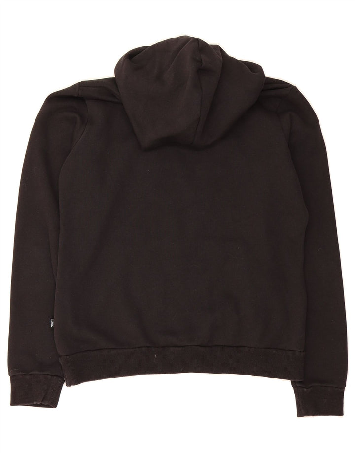 PUMA Womens Graphic Hoodie Jumper UK 14 Medium Black Polyester Vintage Puma and Second-Hand Puma from Messina Hembry 