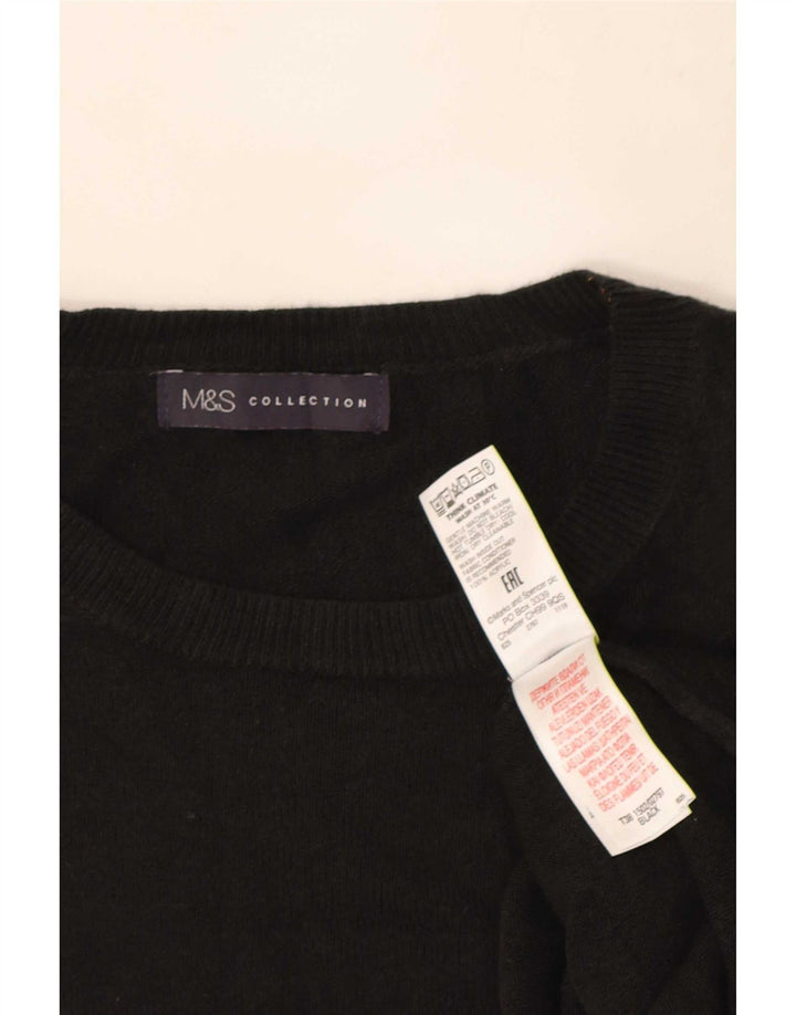 Marks & Spencer Damski sweter oversize z okrągłym dekoltem, UK 16, duży, czarny