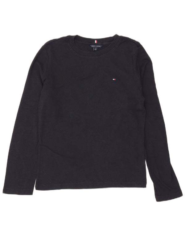Top damski Tommy Hilfiger z długim rękawem UK 14, duży, granatowy, bawełniany