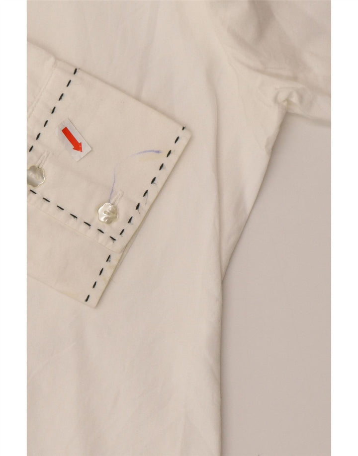 BENETTON Girls Shirt 9-10 Years Large  White Cotton