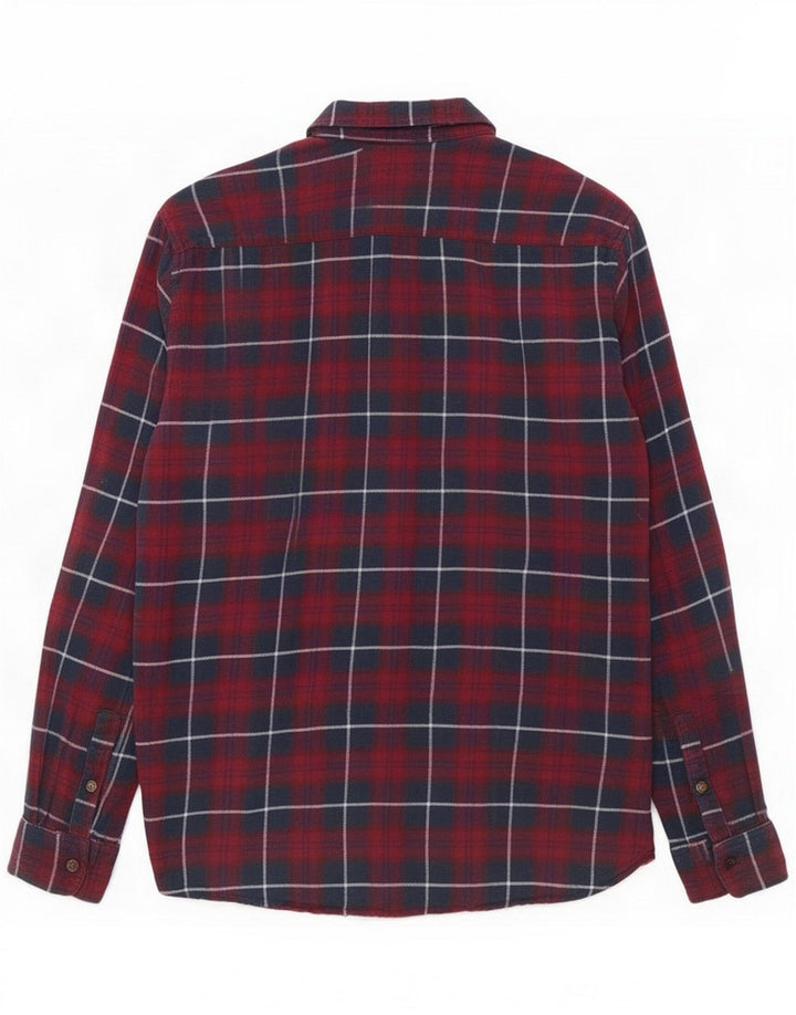 Jack & Jones Męska koszula flanelowa, średnia bordowa krata, bawełniana