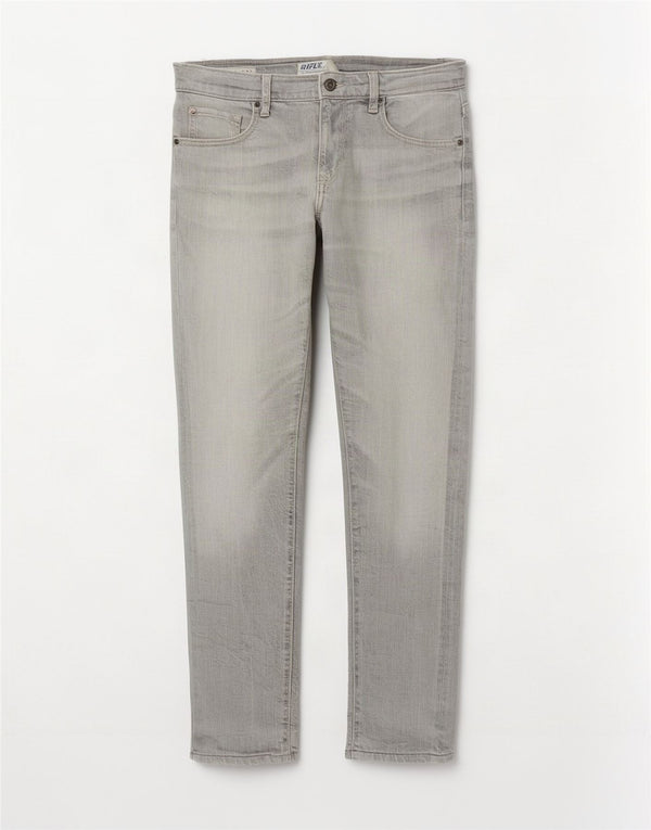 Damskie jeansy Rifle Slim W30 L30 Szara bawełna