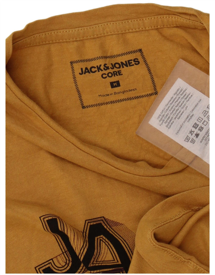 Męska koszulka z grafiką Jack & Jones, średnia żółta bawełna
