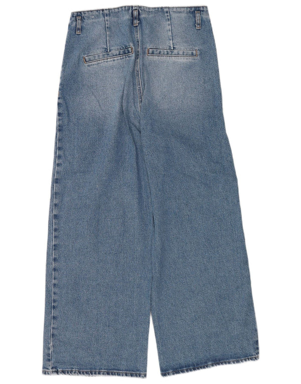 Damskie jeansy z wysokim stanem i szeroką nogawką Zara EU 38 Small W28 L25 Niebieska bawełna