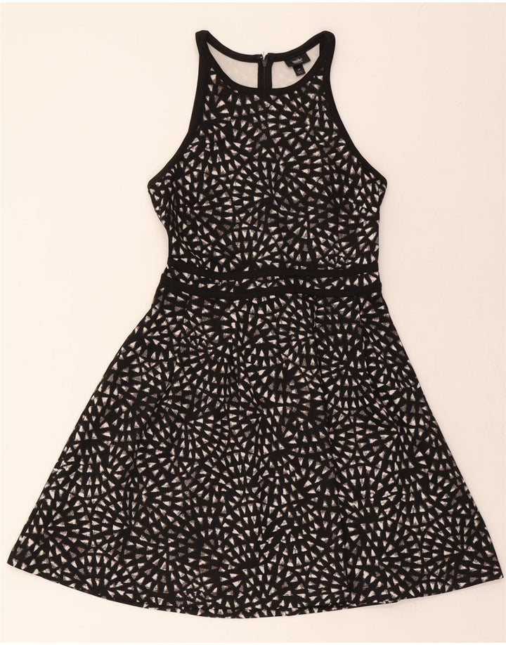 MOSSIMO Womens Sleeveless A-Line Dress UK 10 Small Black Geometric Vintage Mossimo and Second-Hand Mossimo from Messina Hembry 