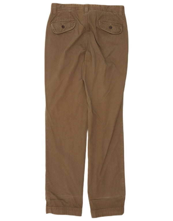 Męskie proste spodnie chino Massimo Dutti EU 42 Large W32 L34 Khaki Cotton
