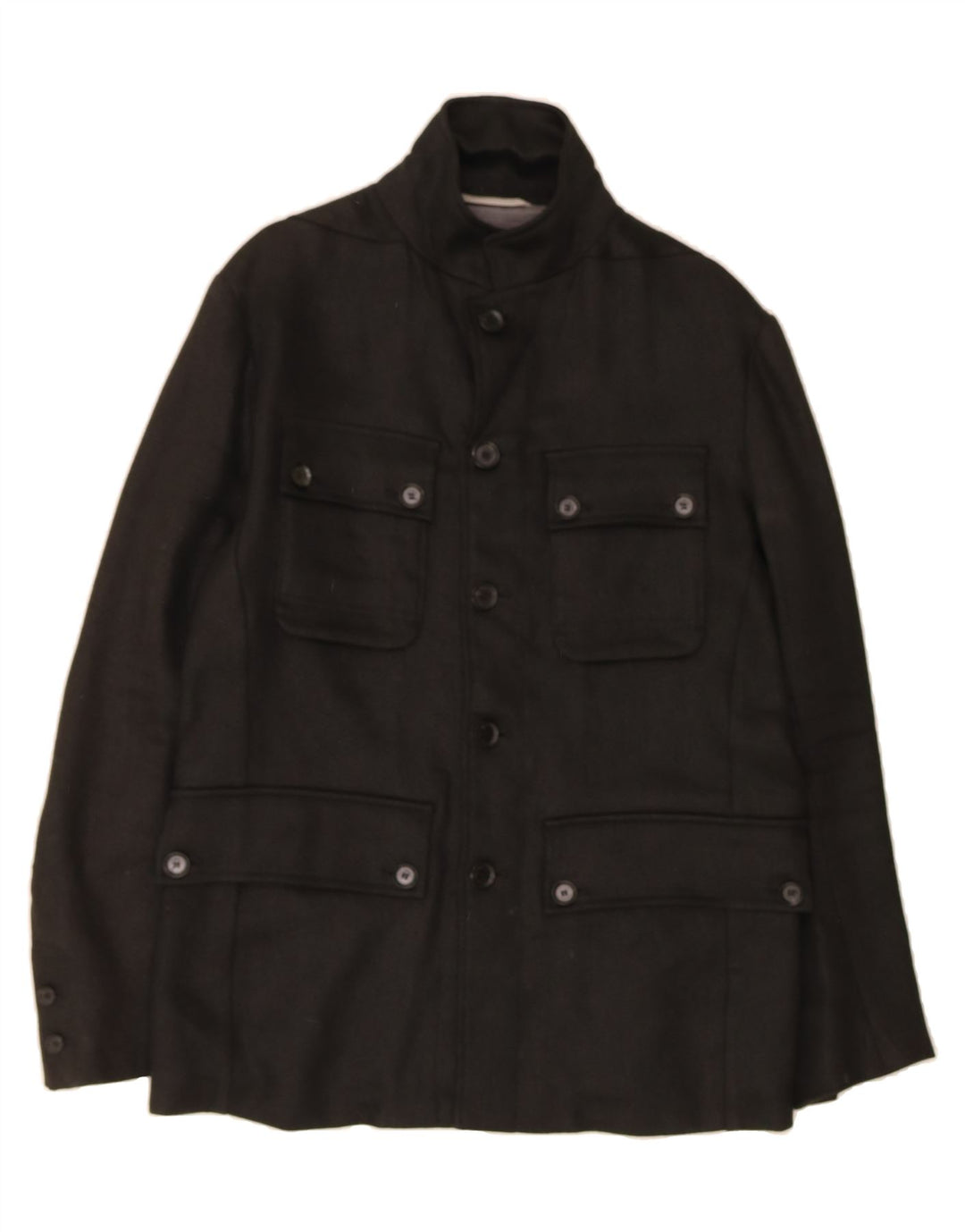 DIESEL Mens Overcoat UK 38 Medium Black Linen Vintage Diesel and Second-Hand Diesel from Messina Hembry 
