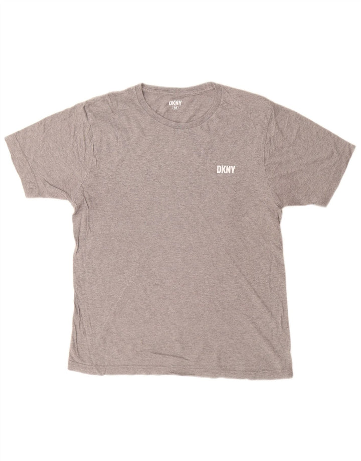 T-shirt męski DKNY Top, średnioszary, bawełniany w cętki