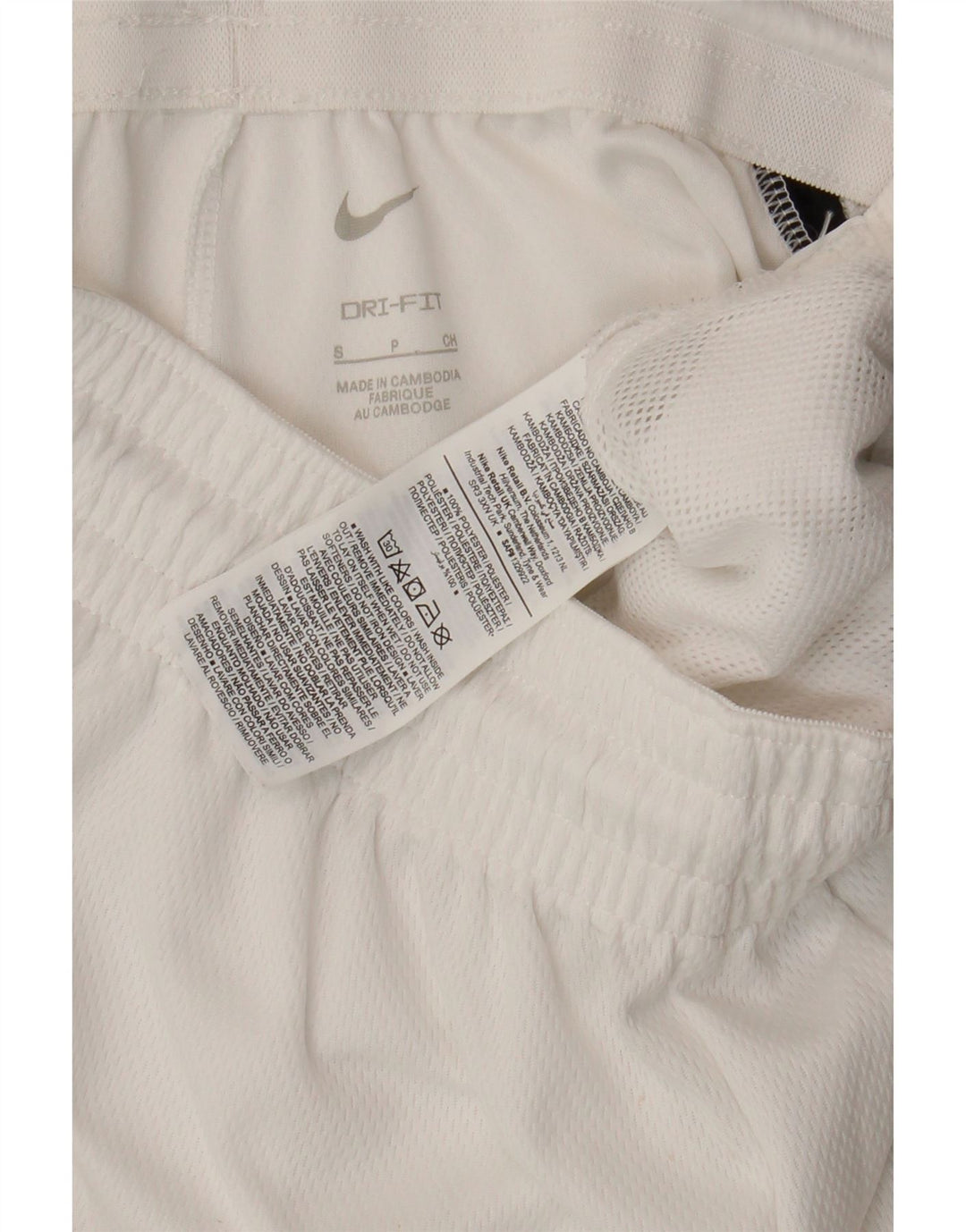 Męskie spodenki sportowe Nike Dri Fit, mały, biały, poliestrowy blok kolorów